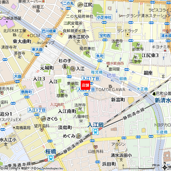 入江支店付近の地図